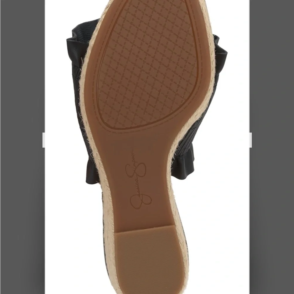 NWT Jessica Simpson black espadrille wedge - Picture 5 of 5